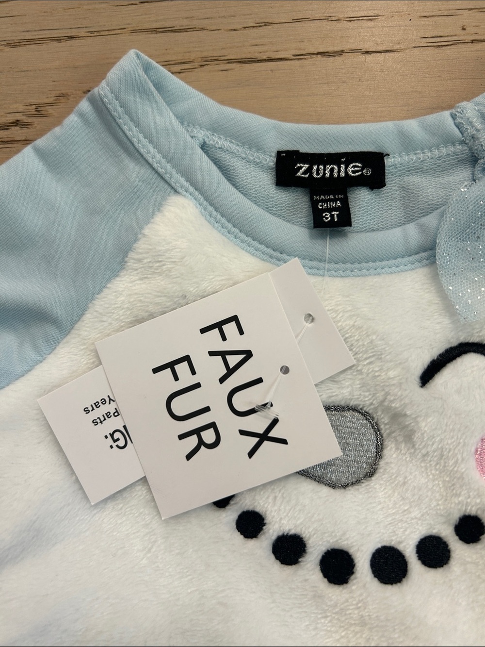 NWT Zunie Pale Blue & White Snowman Tulle Dress for Kids - Picture 2 of 2